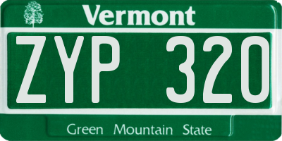 VT license plate ZYP320
