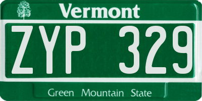 VT license plate ZYP329