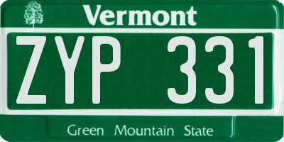 VT license plate ZYP331