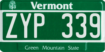 VT license plate ZYP339