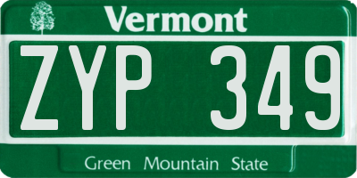 VT license plate ZYP349