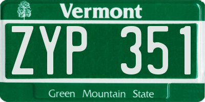 VT license plate ZYP351