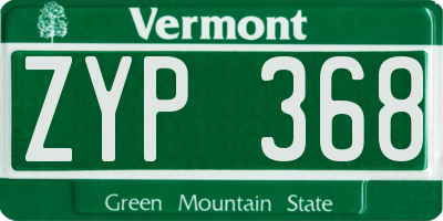 VT license plate ZYP368
