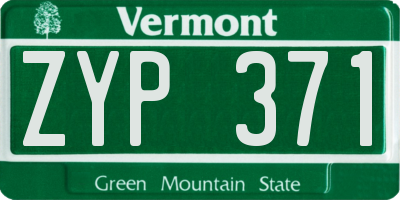 VT license plate ZYP371