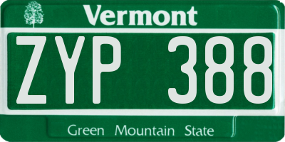 VT license plate ZYP388