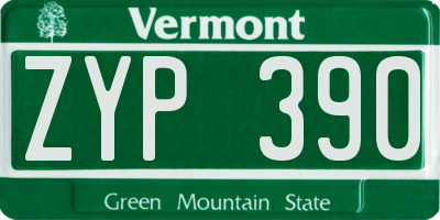VT license plate ZYP390