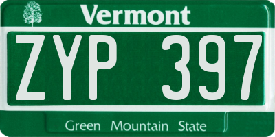 VT license plate ZYP397