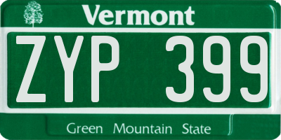 VT license plate ZYP399