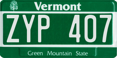VT license plate ZYP407