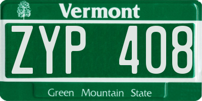 VT license plate ZYP408