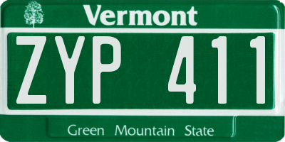VT license plate ZYP411