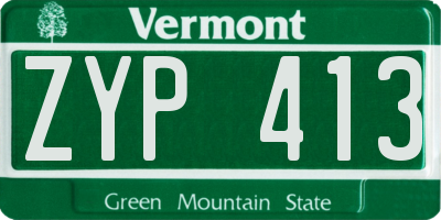 VT license plate ZYP413