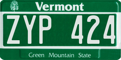VT license plate ZYP424