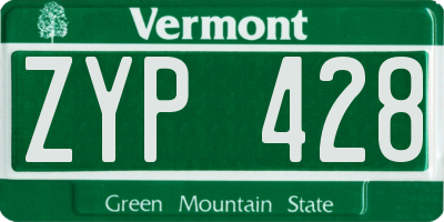 VT license plate ZYP428