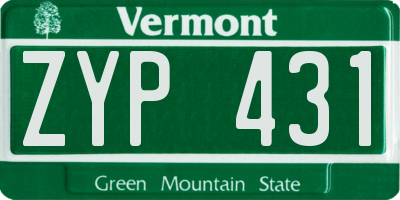 VT license plate ZYP431