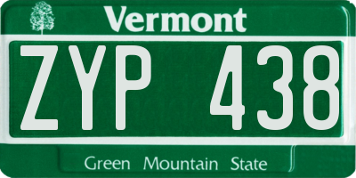 VT license plate ZYP438