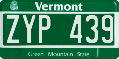 VT license plate ZYP439