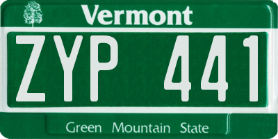 VT license plate ZYP441