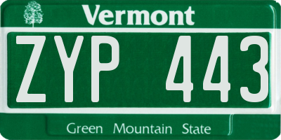 VT license plate ZYP443