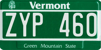 VT license plate ZYP460