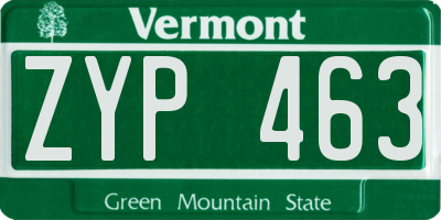 VT license plate ZYP463