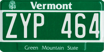 VT license plate ZYP464