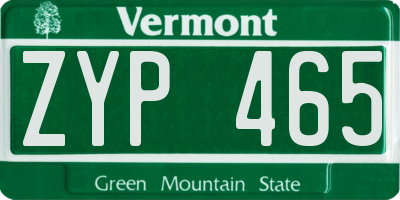 VT license plate ZYP465