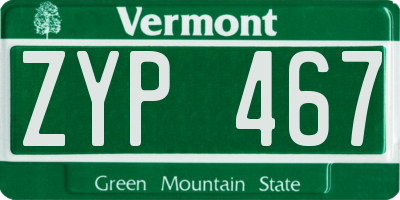 VT license plate ZYP467