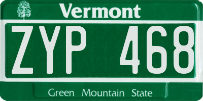 VT license plate ZYP468