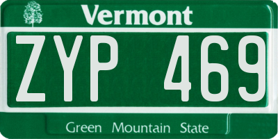 VT license plate ZYP469