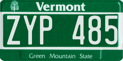 VT license plate ZYP485