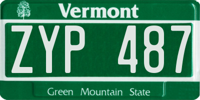 VT license plate ZYP487