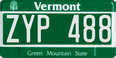 VT license plate ZYP488