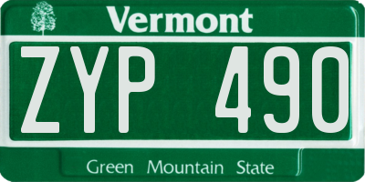 VT license plate ZYP490