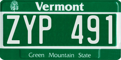 VT license plate ZYP491