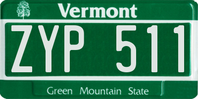 VT license plate ZYP511