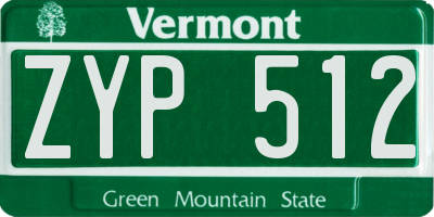 VT license plate ZYP512
