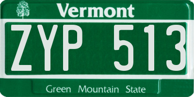 VT license plate ZYP513