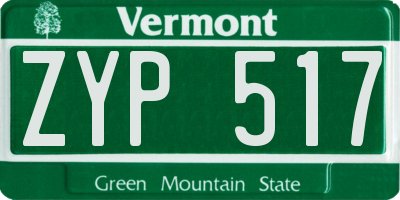 VT license plate ZYP517