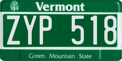 VT license plate ZYP518
