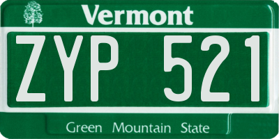 VT license plate ZYP521