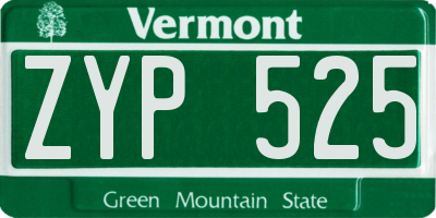 VT license plate ZYP525