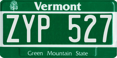 VT license plate ZYP527