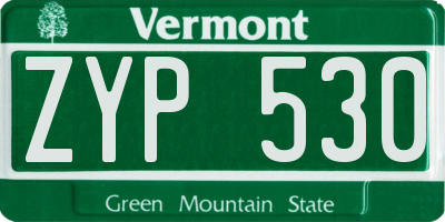 VT license plate ZYP530