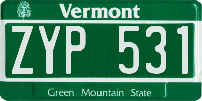 VT license plate ZYP531