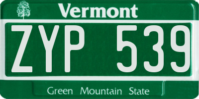 VT license plate ZYP539