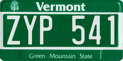 VT license plate ZYP541