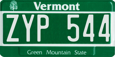 VT license plate ZYP544