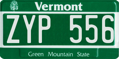 VT license plate ZYP556