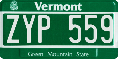 VT license plate ZYP559